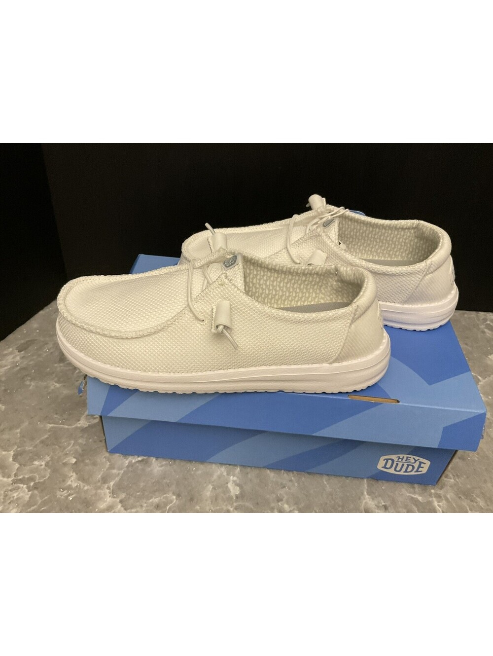 New! Womens Hey Dude Wendy Stretch Sox White Slip On Shoes. Size 7. Awesome!!!
